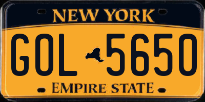 NY license plate GOL5650