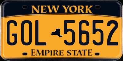 NY license plate GOL5652