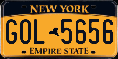 NY license plate GOL5656