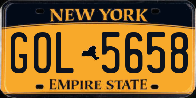 NY license plate GOL5658