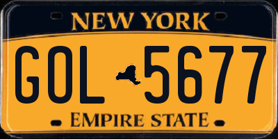 NY license plate GOL5677