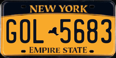 NY license plate GOL5683