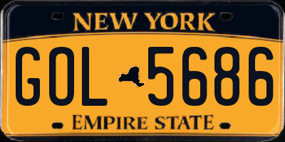 NY license plate GOL5686