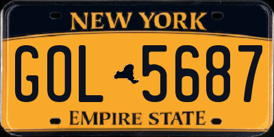NY license plate GOL5687
