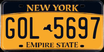 NY license plate GOL5697