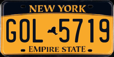 NY license plate GOL5719