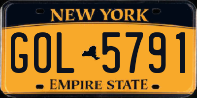 NY license plate GOL5791