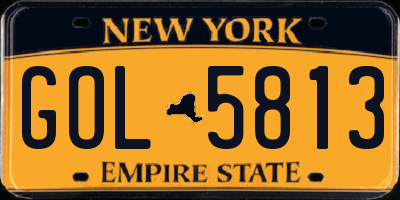 NY license plate GOL5813