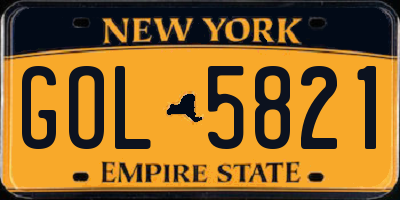 NY license plate GOL5821