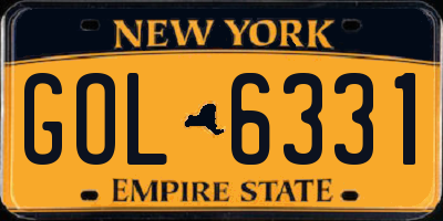NY license plate GOL6331