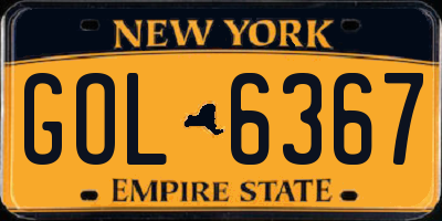 NY license plate GOL6367