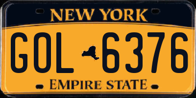 NY license plate GOL6376