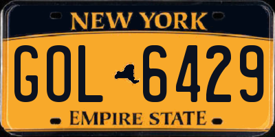 NY license plate GOL6429