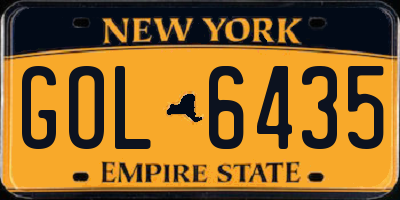 NY license plate GOL6435