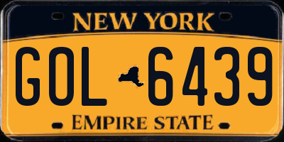 NY license plate GOL6439
