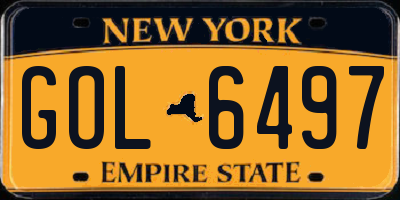 NY license plate GOL6497