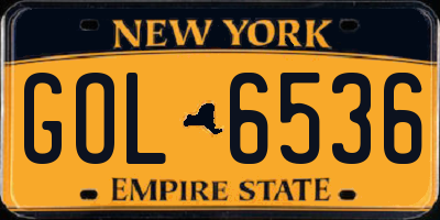 NY license plate GOL6536