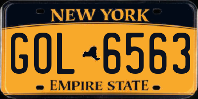 NY license plate GOL6563
