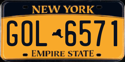 NY license plate GOL6571