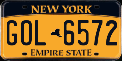 NY license plate GOL6572