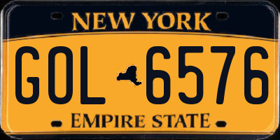 NY license plate GOL6576