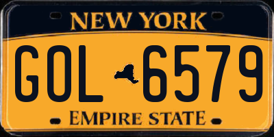 NY license plate GOL6579