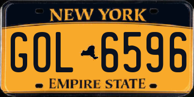 NY license plate GOL6596