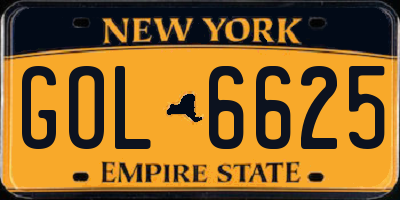 NY license plate GOL6625