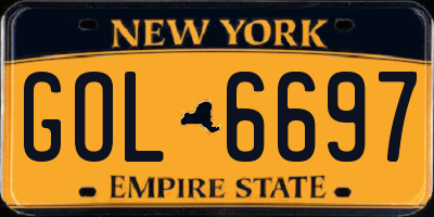 NY license plate GOL6697