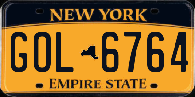 NY license plate GOL6764