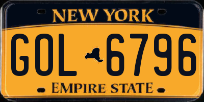 NY license plate GOL6796