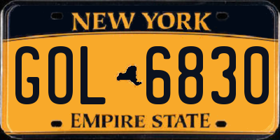 NY license plate GOL6830