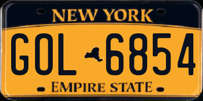 NY license plate GOL6854