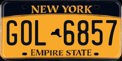 NY license plate GOL6857