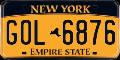 NY license plate GOL6876
