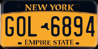 NY license plate GOL6894