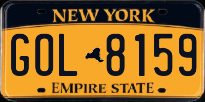 NY license plate GOL8159