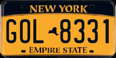 NY license plate GOL8331