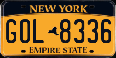 NY license plate GOL8336