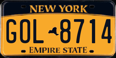 NY license plate GOL8714