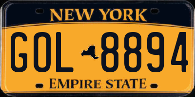 NY license plate GOL8894
