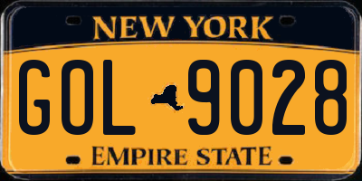 NY license plate GOL9028