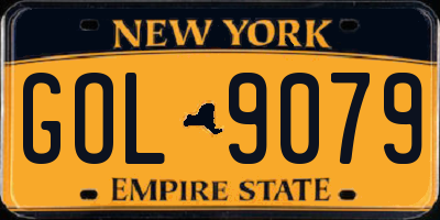 NY license plate GOL9079
