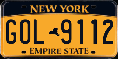 NY license plate GOL9112