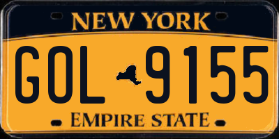 NY license plate GOL9155