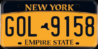 NY license plate GOL9158