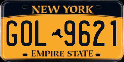 NY license plate GOL9621