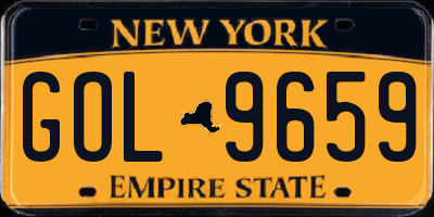 NY license plate GOL9659