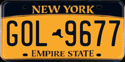NY license plate GOL9677