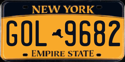 NY license plate GOL9682